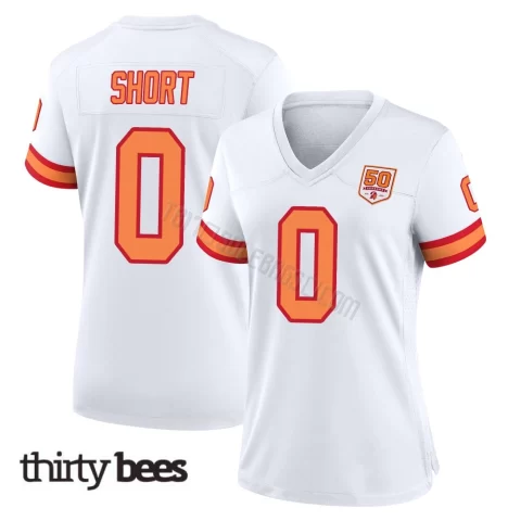Noah Short ＃0 Tampa Bay Buccaneers Women's Game White '76 50th Season Jersey