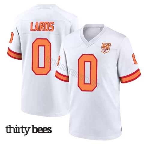 Aidan Laros ＃0 Tampa Bay Buccaneers Men's Game White '76 50th Season Jersey