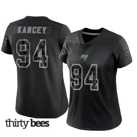 Calijah Kancey ＃94 Tampa Bay Buccaneers Women's Limited Black Reflective Jersey