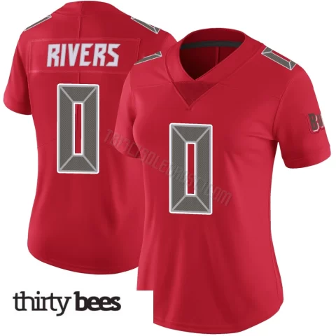 Eric Rivers ＃0 Tampa Bay Buccaneers Women's Limited Red Color Rush Jersey