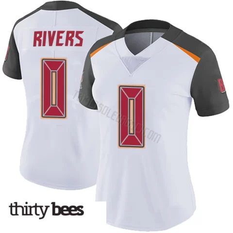 Eric Rivers ＃0 Tampa Bay Buccaneers Women's Limited White Vapor Untouchable Jersey