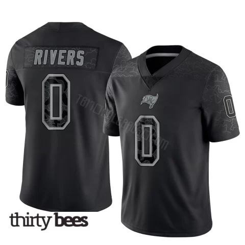 Eric Rivers ＃0 Tampa Bay Buccaneers Men's Limited Black Reflective Jersey