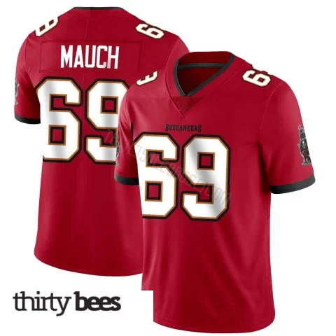 Cody Mauch ＃69 Tampa Bay Buccaneers Men's Limited Red Team Color Vapor Untouchable Jersey