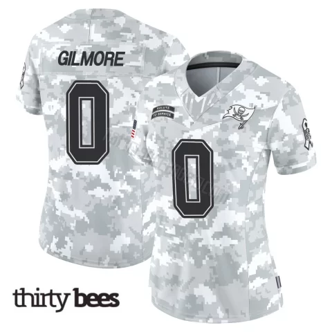 Jy Gilmore ＃0 Tampa Bay Buccaneers Women's Limited Arctic Camo 2024 Salute to Service Jersey