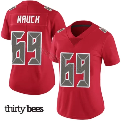 Cody Mauch ＃69 Tampa Bay Buccaneers Women's Limited Red Team Color Vapor Untouchable Jersey