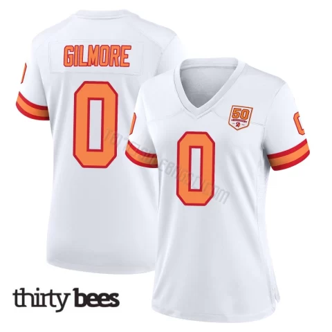 Jy Gilmore ＃0 Tampa Bay Buccaneers Women's Game White '76 50th Season Jersey
