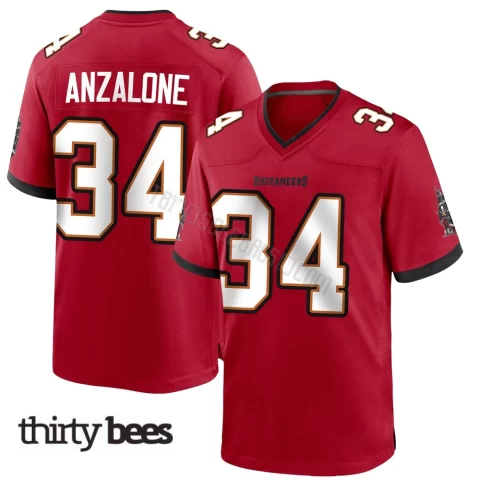 Alex Anzalone ＃34 Tampa Bay Buccaneers Youth Game Red Team Color Jersey