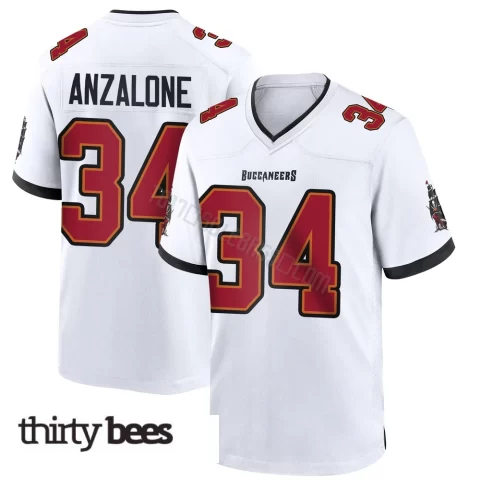 Alex Anzalone ＃34 Tampa Bay Buccaneers Men's Game White Jersey