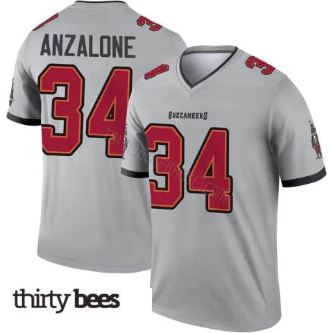 Alex Anzalone ＃34 Tampa Bay Buccaneers Youth Legend Gray Inverted Jersey