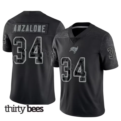 Alex Anzalone ＃34 Tampa Bay Buccaneers Youth Limited Black Reflective Jersey