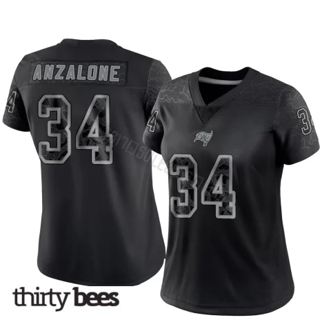 Alex Anzalone ＃34 Tampa Bay Buccaneers Women's Limited Black Reflective Jersey