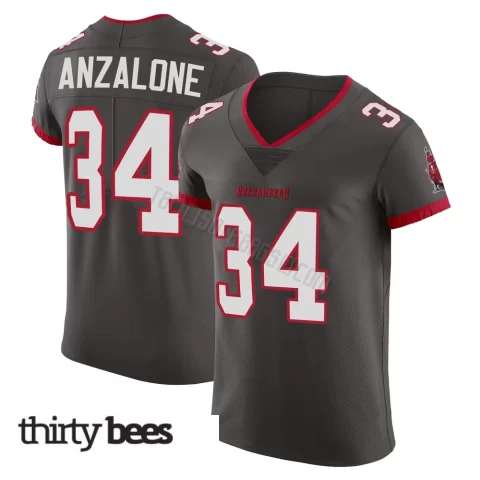 Alex Anzalone ＃34 Tampa Bay Buccaneers Men's Elite Pewter Alternate Vapor Jersey