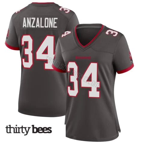 Alex Anzalone ＃34 Tampa Bay Buccaneers Women's Game Pewter Alternate Jersey
