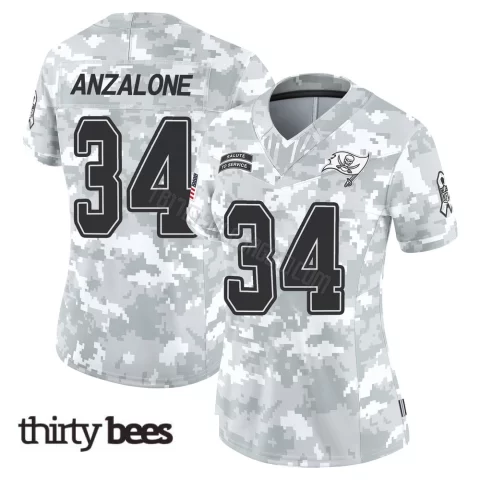 Alex Anzalone ＃34 Tampa Bay Buccaneers Women's Limited Arctic Camo 2024 Salute to Service Jersey