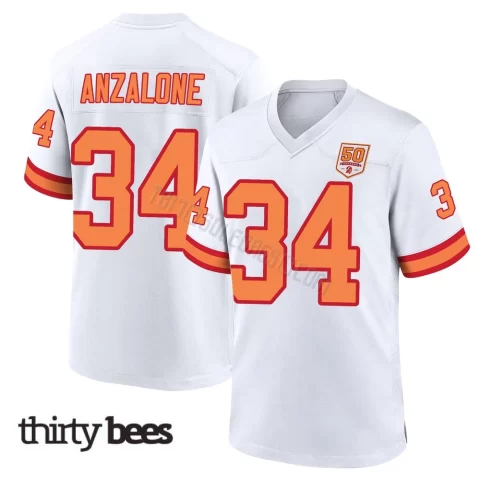 Alex Anzalone ＃34 Tampa Bay Buccaneers Men's Game White '76 50th Season Jersey