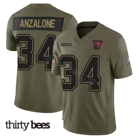 Alex Anzalone ＃34 Tampa Bay Buccaneers Youth Limited Olive 2025 Salute to Service Jersey