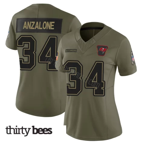 Alex Anzalone ＃34 Tampa Bay Buccaneers Women's Limited Olive 2025 Salute to Service Jersey