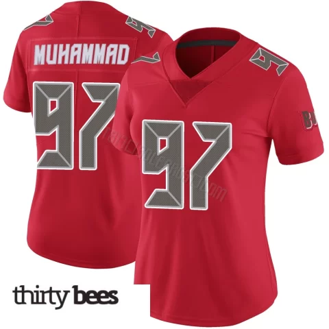 Al-Quadin Muhammad ＃97 Tampa Bay Buccaneers Women's Limited Red Color Rush Jersey