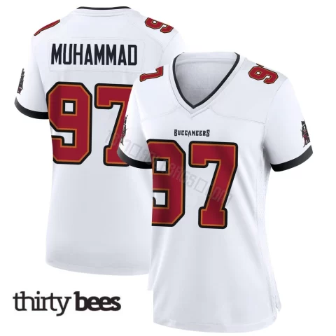 Al-Quadin Muhammad ＃97 Tampa Bay Buccaneers Women's Game White Jersey