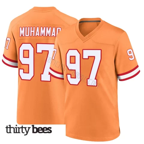Al-Quadin Muhammad ＃97 Tampa Bay Buccaneers Men's Game Orange Throwback Jersey