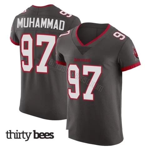 Al-Quadin Muhammad ＃97 Tampa Bay Buccaneers Men's Elite Pewter Alternate Vapor Jersey