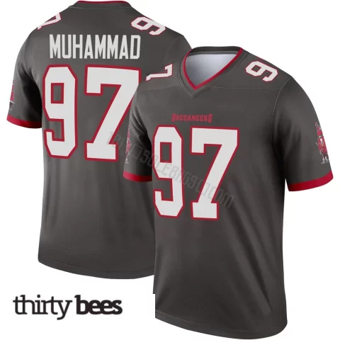 Al-Quadin Muhammad ＃97 Tampa Bay Buccaneers Men's Legend Pewter Alternate Jersey