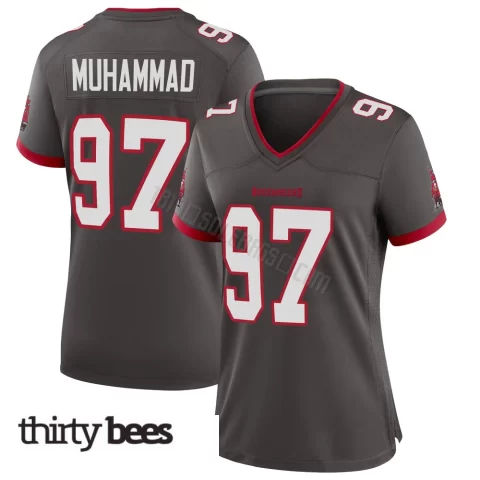 Al-Quadin Muhammad ＃97 Tampa Bay Buccaneers Women's Game Pewter Alternate Jersey