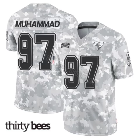 Al-Quadin Muhammad ＃97 Tampa Bay Buccaneers Men's Limited Arctic Camo 2024 Salute to Service Jersey