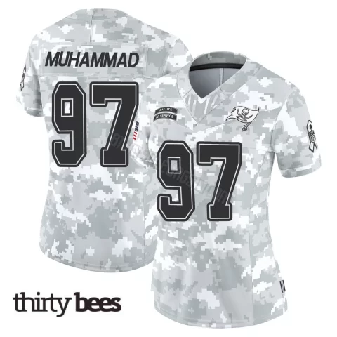 Al-Quadin Muhammad ＃97 Tampa Bay Buccaneers Women's Limited Arctic Camo 2024 Salute to Service Jersey