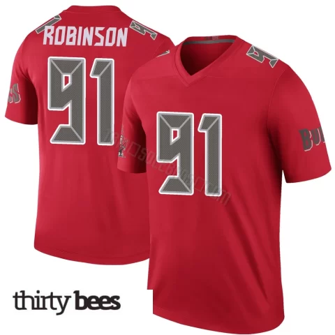 A'Shawn Robinson ＃91 Tampa Bay Buccaneers Youth Legend Red Color Rush Jersey