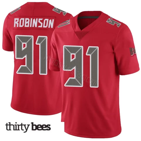 A'Shawn Robinson ＃91 Tampa Bay Buccaneers Men's Limited Red Color Rush Jersey