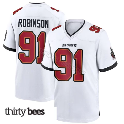 A'Shawn Robinson ＃91 Tampa Bay Buccaneers Men's Game White Jersey