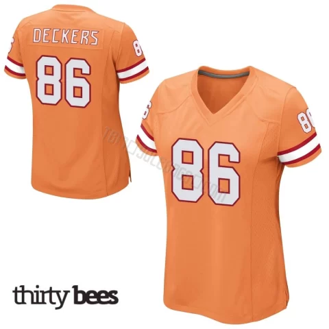 Evan Deckers ＃86 Tampa Bay Buccaneers Women's Game Orange Alternate Jersey