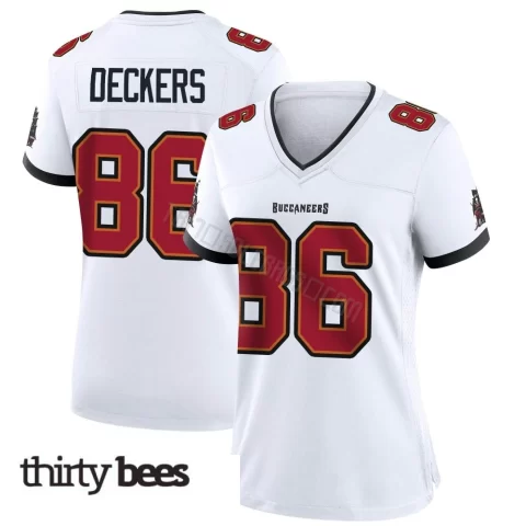 Evan Deckers ＃86 Tampa Bay Buccaneers Women's Game White Jersey