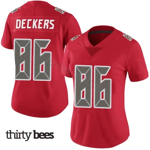 Evan Deckers ＃86 Tampa Bay Buccaneers Women's Limited Red Team Color Vapor Untouchable Jersey