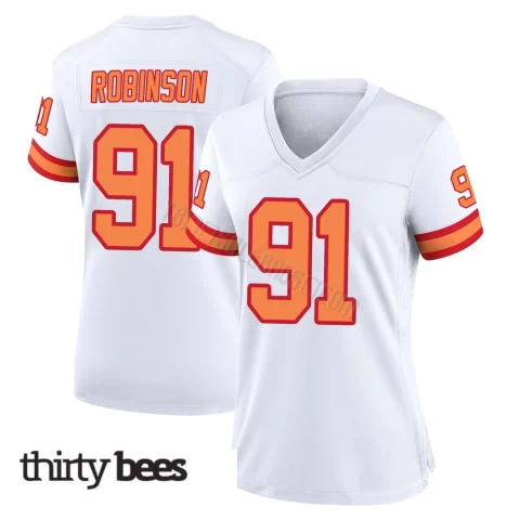 A'Shawn Robinson ＃91 Tampa Bay Buccaneers Women's Game White '76 Jersey