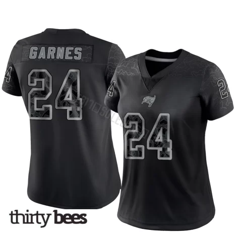 Ayden Garnes ＃24 Tampa Bay Buccaneers Women's Limited Black Reflective Jersey