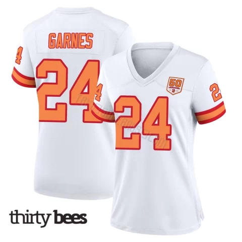 Ayden Garnes ＃24 Tampa Bay Buccaneers Women's Game White '76 50th Season Jersey
