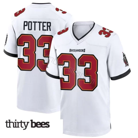 B.T. Potter ＃33 Tampa Bay Buccaneers Youth Game White Jersey