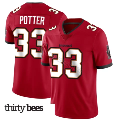 B.T. Potter ＃33 Tampa Bay Buccaneers Men's Limited Red Team Color Vapor Untouchable Jersey