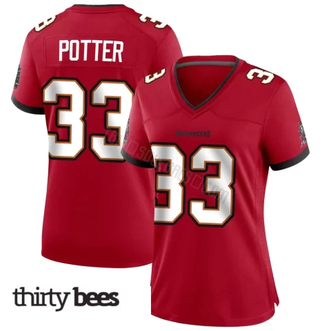 B.T. Potter ＃33 Tampa Bay Buccaneers Women's Game Red Team Color Jersey