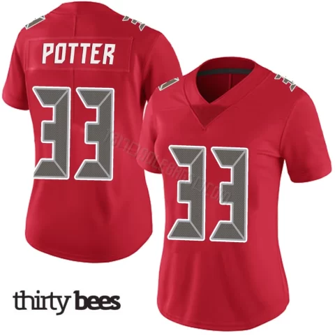 B.T. Potter ＃33 Tampa Bay Buccaneers Women's Limited Red Team Color Vapor Untouchable Jersey