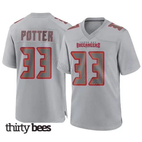 B.T. Potter ＃33 Tampa Bay Buccaneers Youth Game Gray Atmosphere Fashion Jersey