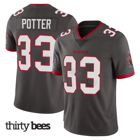 B.T. Potter ＃33 Tampa Bay Buccaneers Youth Limited Pewter Alternate Vapor Jersey