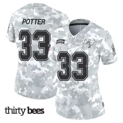 B.T. Potter ＃33 Tampa Bay Buccaneers Women's Limited Arctic Camo 2024 Salute to Service Jersey