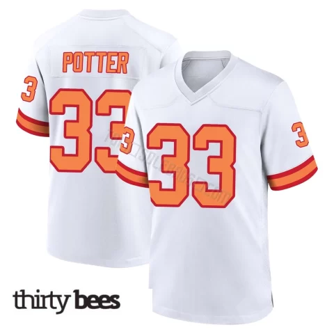 B.T. Potter ＃33 Tampa Bay Buccaneers Men's Game White '76 Jersey