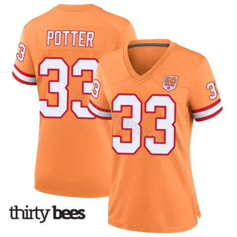 B.T. Potter ＃33 Tampa Bay Buccaneers Women's Game Cream sicle 50th Season Jersey