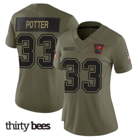 B.T. Potter ＃33 Tampa Bay Buccaneers Women's Limited Olive 2025 Salute to Service Jersey