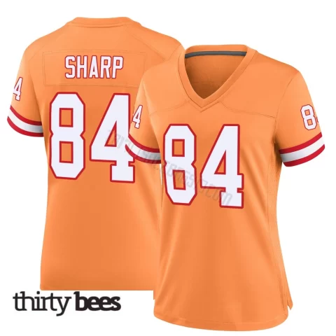 Bauer Sharp ＃84 Tampa Bay Buccaneers Women's Game Orange Throwback Jersey