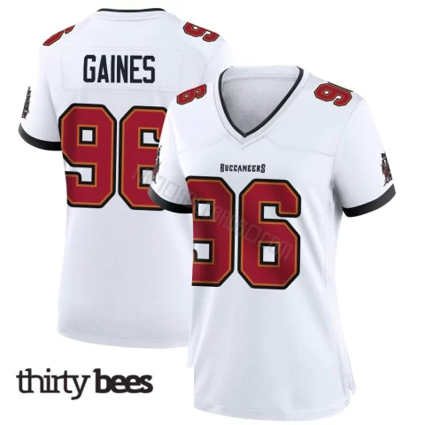 Greg Gaines ＃96 Tampa Bay Buccaneers Women's Game White Jersey